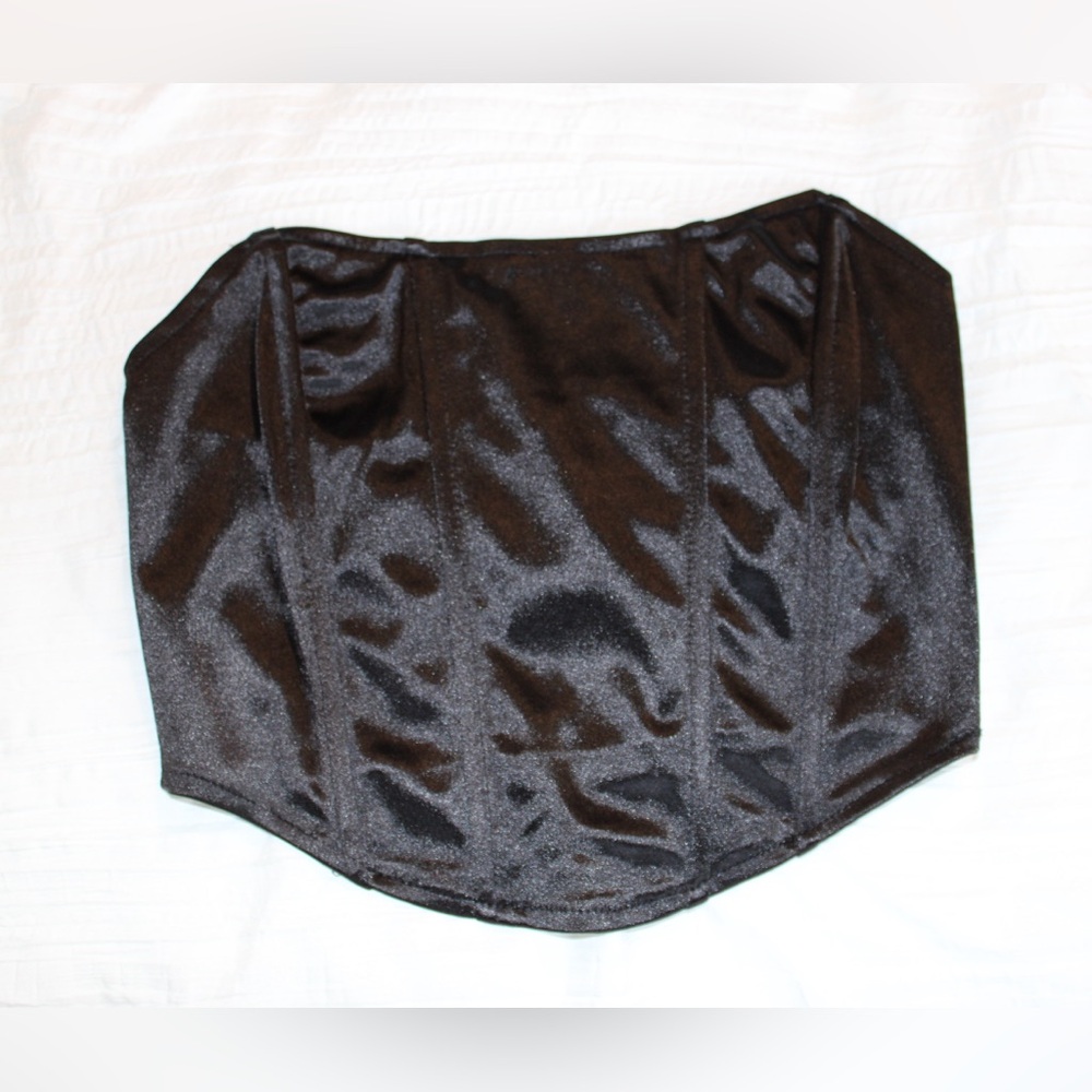 Black Satin Corset Top